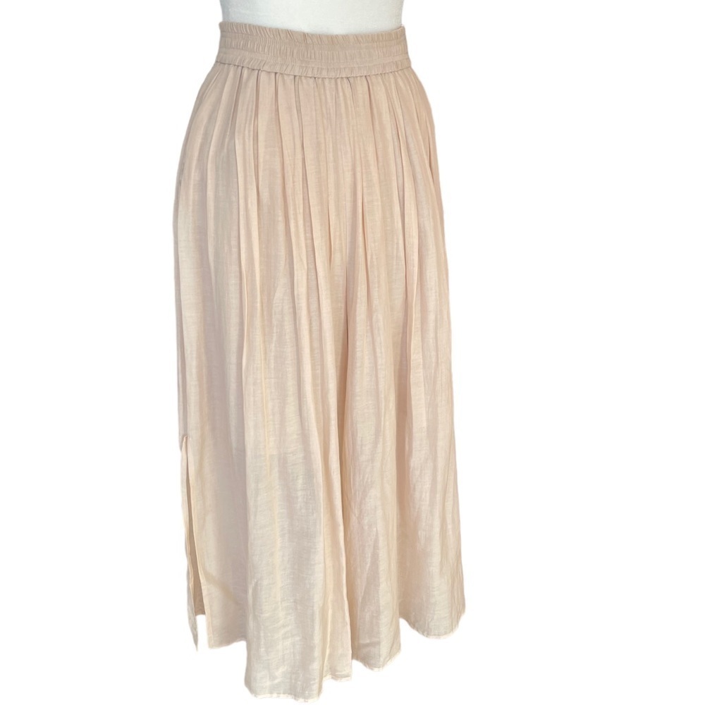 Marella monochrome wide leg cropped skirt pants lightweight sand color